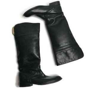 FRYE • Black Leather Tall Boots Size 8
